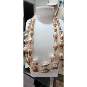 Vintage 1960s Pink Multi-Strand Statement Necklace
